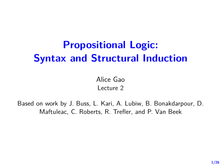 propositional logic syntax and structural induction
