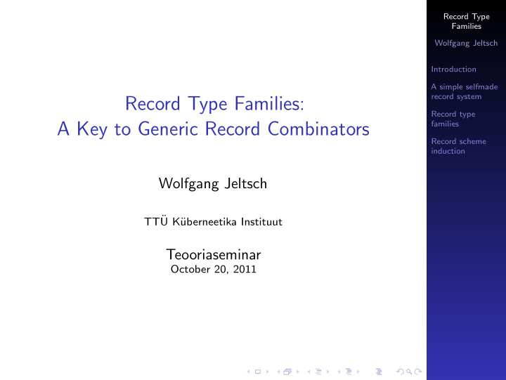 record type families