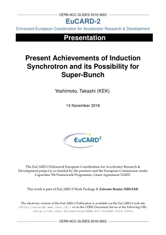 EuCARD-2  Enhanced European Coordination for Accelerator Research &amp; Development  Presentation