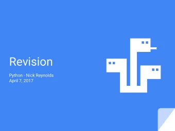Revision  Python - Nick Reynolds  April 7, 2017  Revision (~15 mins)    This Class    Quiz
