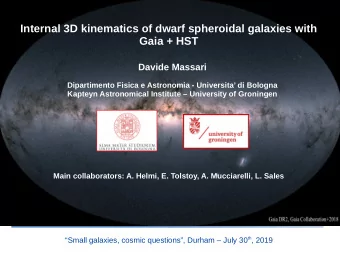 Internal 3D kinematics of dwarf spheroidal galaxies with  Gaia + HST  Davide Massari  Dipartimento