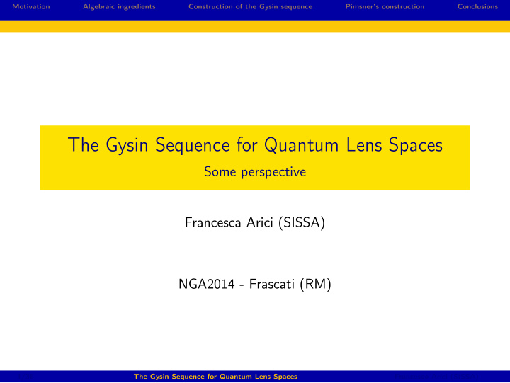 the gysin sequence for quantum lens spaces