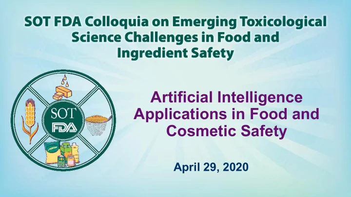 artificial intelligence applications in food and cosmetic