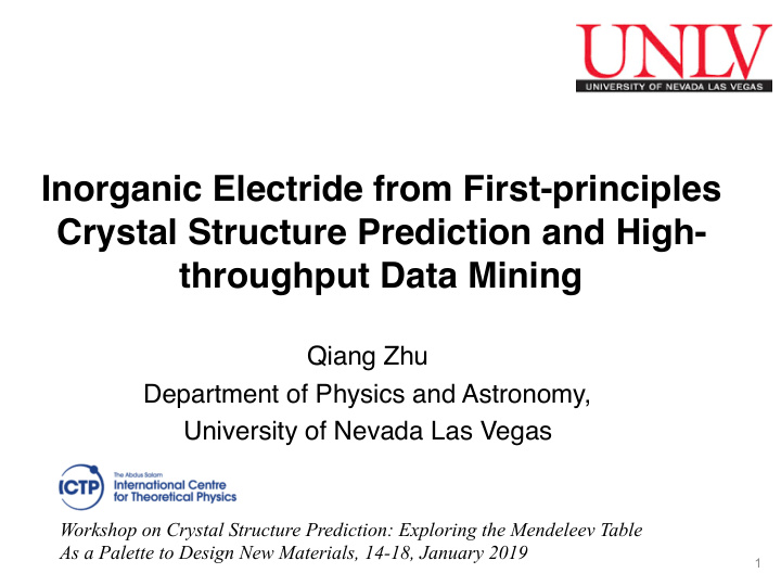 inorganic electride from first principles crystal