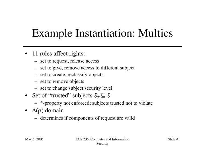 example instantiation multics
