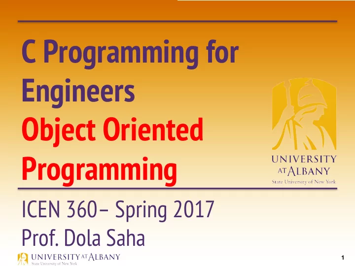 c programming for engineers object oriented programming