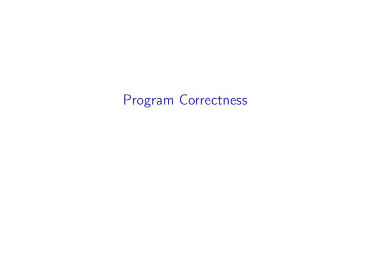program correctness literatuur