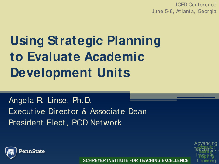 using strategic planning to evaluate academic development