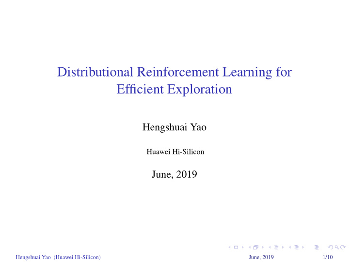 distributional reinforcement learning for efficient