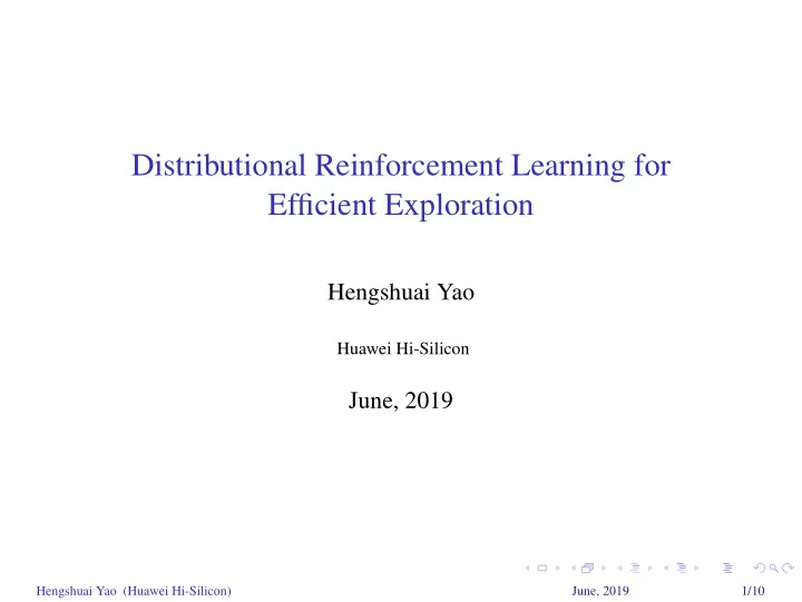 distributional reinforcement learning for efficient