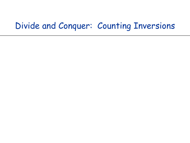 divide and conquer counting inversions rank analysis