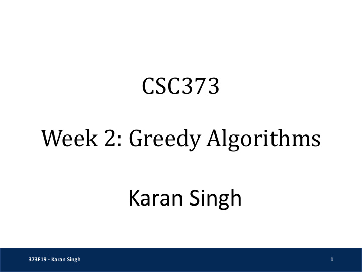 week 2 greedy algorithms