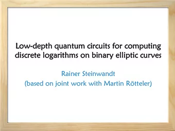 Lo  Low-de  depth  pth qu  quantu  tum  m cir  ircuit  its for  r computing  ting  dis  iscr  cret