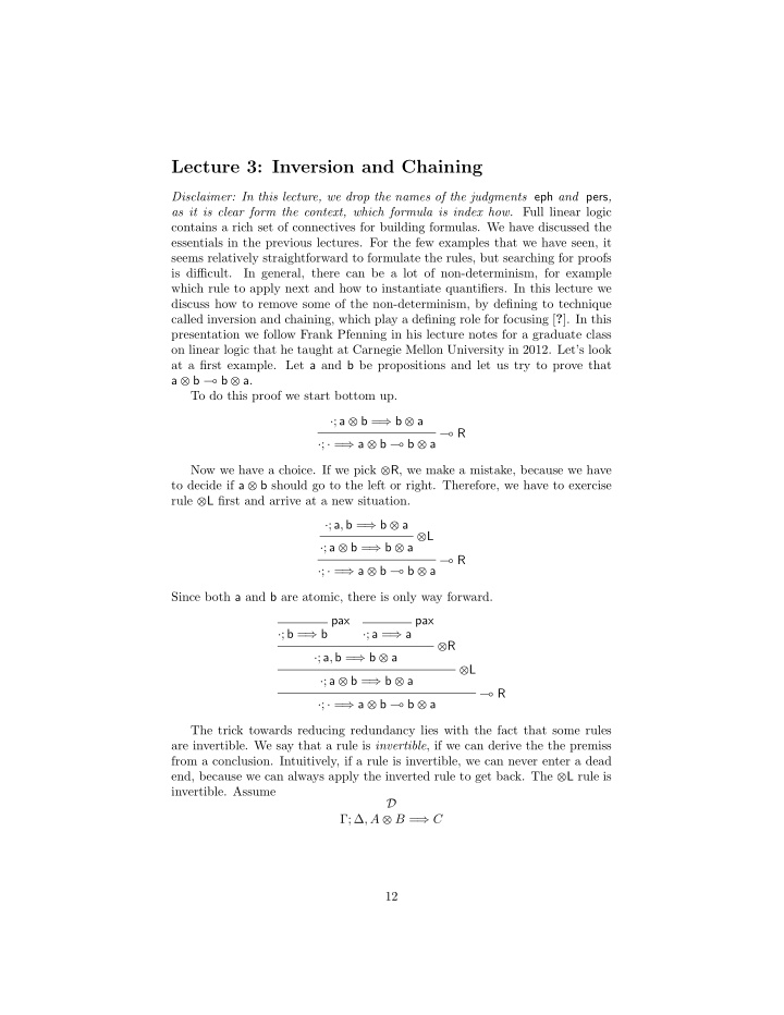 lecture 3 inversion and chaining