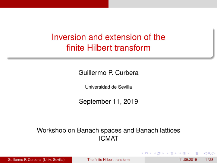 inversion and extension of the finite hilbert transform
