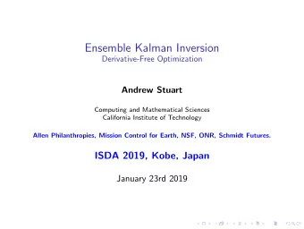 Ensemble Kalman Inversion  Derivative-Free Optimization  Andrew Stuart  Computing and Mathematical