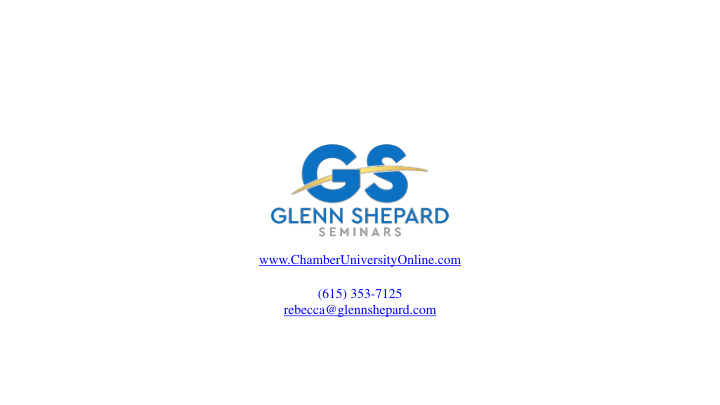 rebecca glennshepard com searches for chamber of commerce