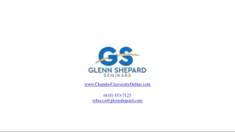rebecca@glennshepard.com  Searches for Chamber of Commerce  The Power of Direct Marketing  Example