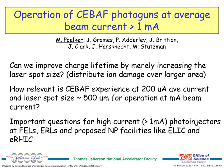 operation of cebaf photoguns at average beam current 1 ma