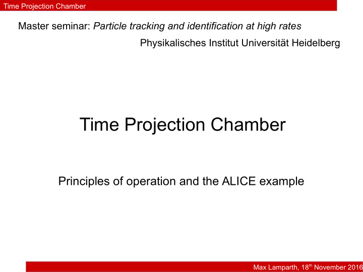 time projection chamber