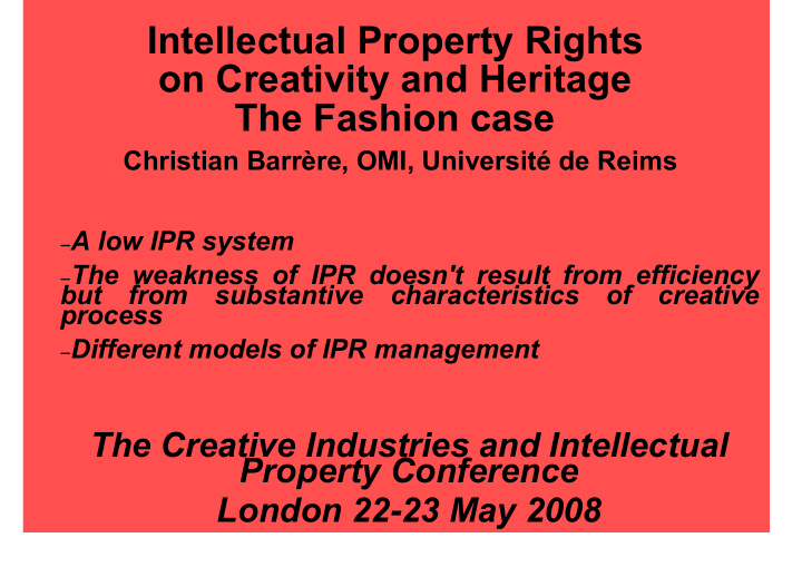 intellectual property rights on creativity and heritage
