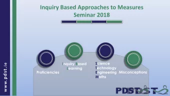 Inquiry Based Approaches to Measures  Seminar 2018  Science  Inquiry Based www. pdst. ie