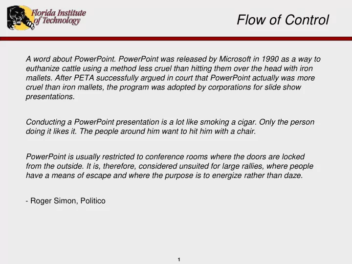 flow of control