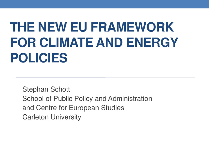 the new eu framework