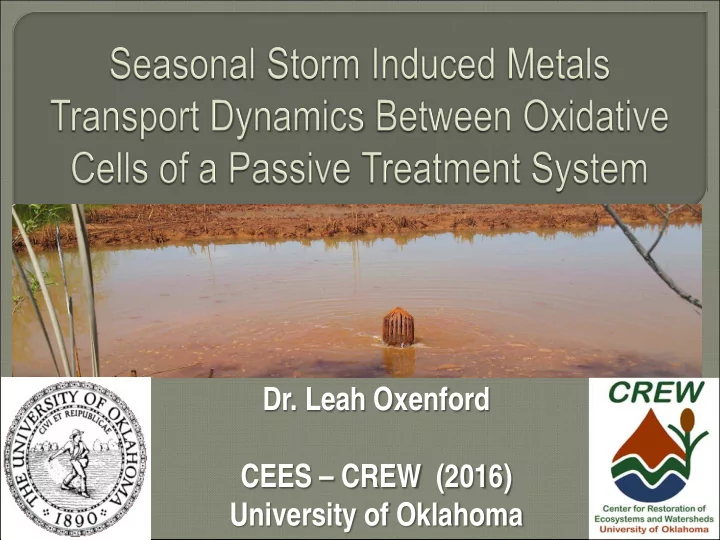 dr leah oxenford cees crew 2016 university of oklahoma