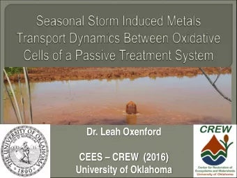 Dr. Leah Oxenford  CEES  CREW  (2016)  University of Oklahoma  PHYSICAL  CHEMICAL  Neutralize