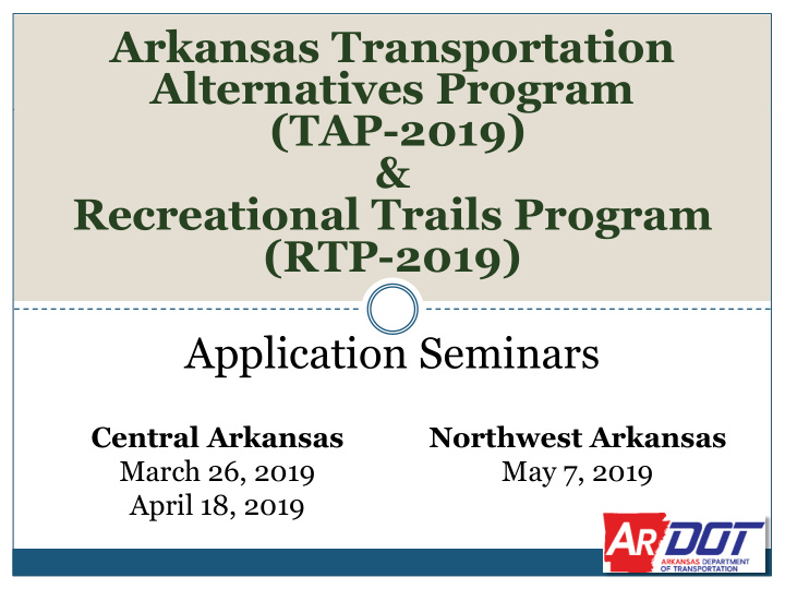 arkansas transportation alternatives program tap 2019