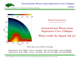 Gravitational Waves from  Supernova Core Collapse:  What could the Signal tell us?  Work done at