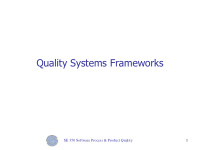 quality systems frameworks