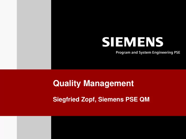quality management