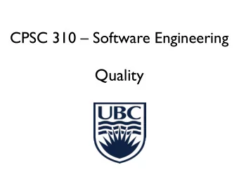 Quality  Learning Goals  By the end of this unit, you will be able to:  Describe aspects that