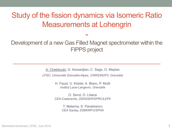 development of a new gas filled magnet spectrometer