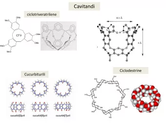 Cavitandi  ciclotriveratrilene  OMe  MeO  OMe  CTV  OMe  MeO  MeO  Ciclodestrine  Cucurbiturili