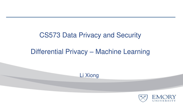 differential privacy machine learning