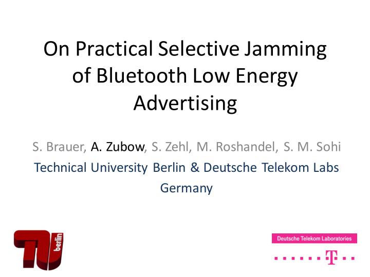 on practical selective jamming of bluetooth low energy