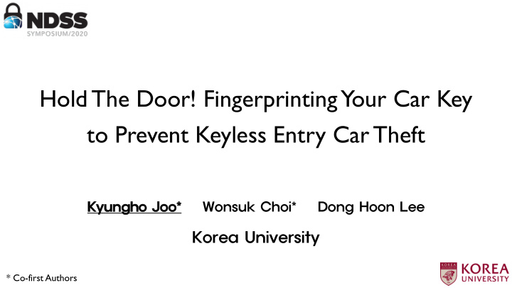 hold the door fingerprinting your car key