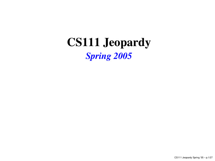 cs111 jeopardy