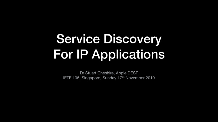 service discovery for ip applications