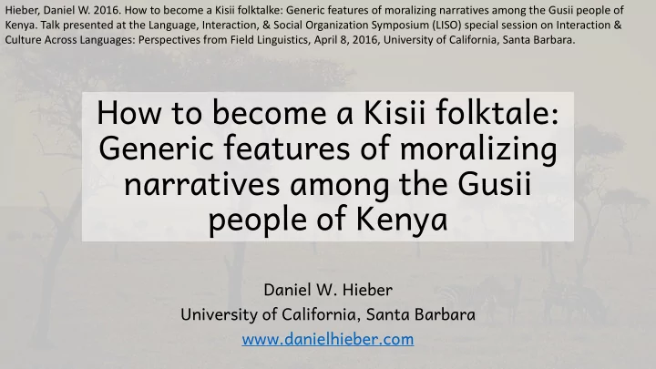 generic features of moralizing