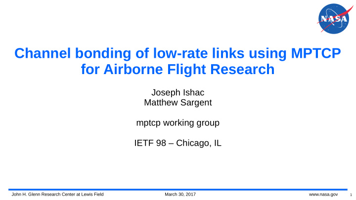 channel bonding of low rate links using mptcp for