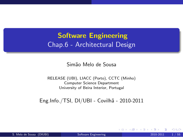 software engineering chap 6 architectural design