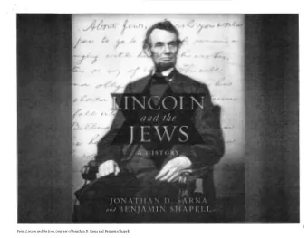 From Lincoln and the Jews , courtesy of Jonathan D. Sarna and Benjamin Shapell. From Lincoln and