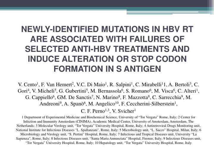 newly identified mutations in hbv rt are associated with