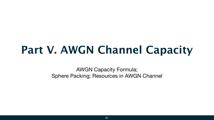 part v awgn channel capacity