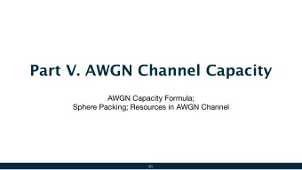 Part V. AWGN Channel Capacity  AWGN Capacity Formula;  Sphere Packing; Resources in AWGN Channel