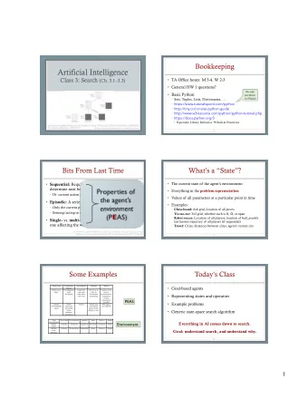 Pre-Reading Review  Search: The Core Idea  What is search (a.k.a. state-space search )?  For